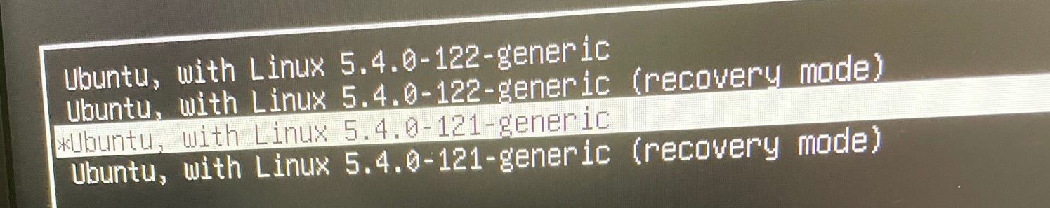 Select an older version of the kernel